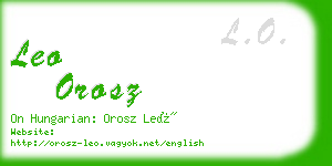 leo orosz business card